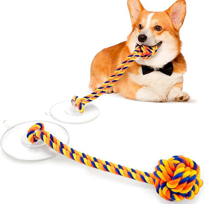Interactive Dog Toys with Strong Gel Suction Cup, Dog Toys for Aggressive Chewers, Tug of War Dog Toy, Mentally Stimulating Toys for Small Dog/Puppy Teething Toys, Orange