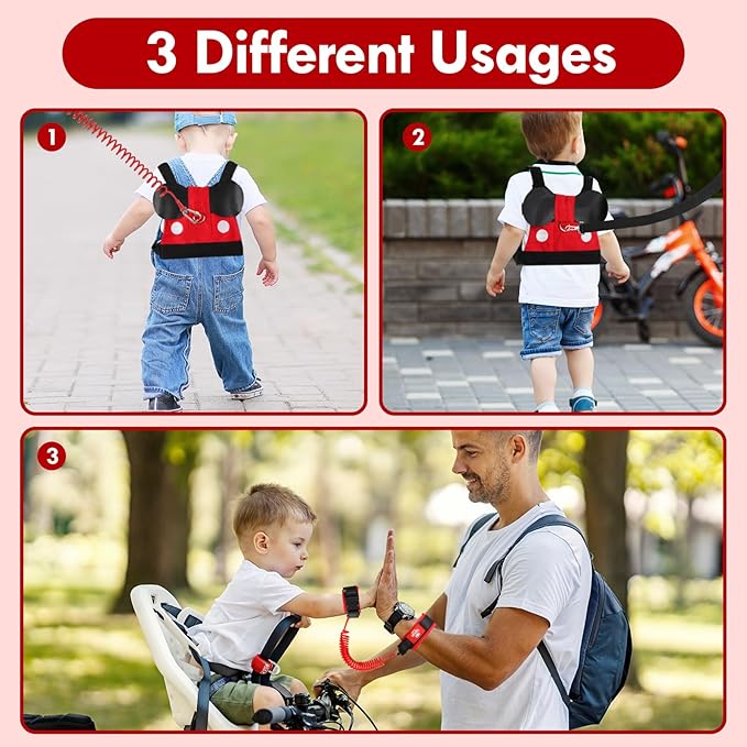 Lehoo Castle Toddler Leash for Walking, Baby Leashes for Toddlers Boys, Kid Harness with Leash, Child Safety Leash Anti Lost Wrist Link (Mickey)