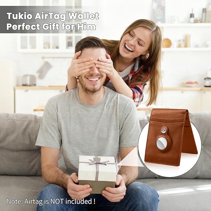 Air Tracker Tag 1-Pack (Brown), Tukio Bluetooth 5.3 Tracker Tag for Apple Find My App(iOS Only), Replaceable Battery, 100dB Alarm Sound, Item Locator Smart Tag for Wallets, Keys, Bag, Luggage and More