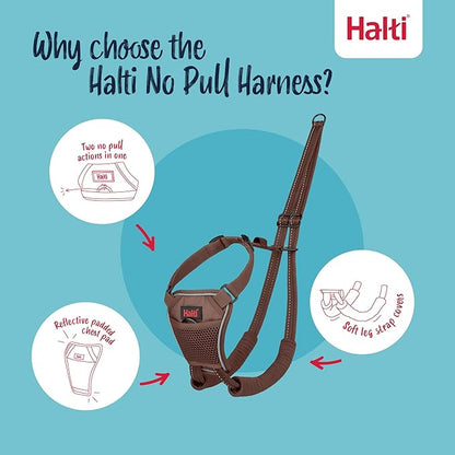 Halti No Pull Harness - Stop Your Dog Pulling on The Leash. Adjustable, Lightweight and Easy to Use. Reflective Dog Training Harness for Large Dogs (Size L, Deep Walnut)