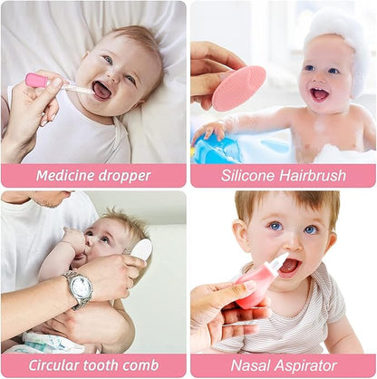 Baby Healthcare and Grooming Kit for Newborn Kids, 31PCS Upgraded Safety Baby Care Kit, Newborn Nursery Health Care Set, Baby Care Products (Pink（31PCS)