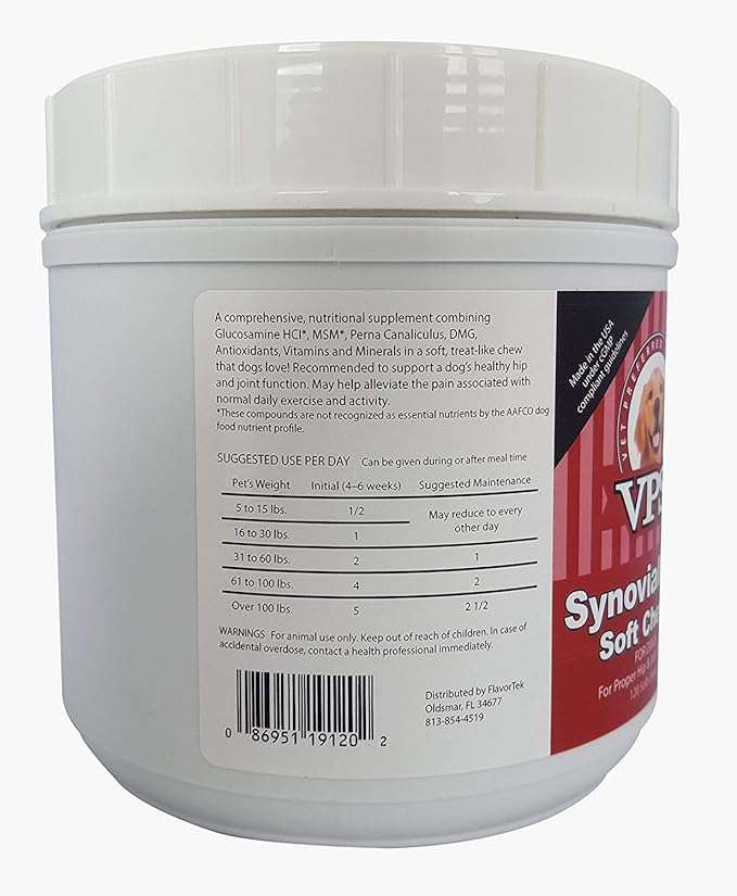 VPS SynovialMax Hip & Joint Soft Chews for Dogs, 120 count