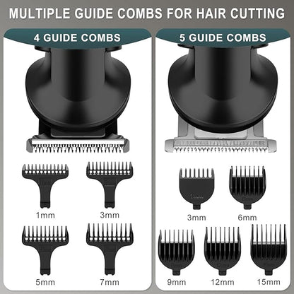 Hatteker 8-in-1 Mens Grooming Kit - Zero-Gap T-Blade Trimmer, IPX7 Waterproof Cordless Set with Hair Clipper/Beard Trimmer/Nose Trimmer, USB Rechargeable (1.5H Charge 180M Use) for Home & Travel