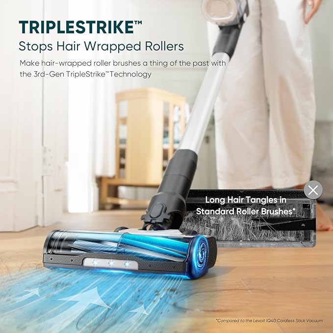 LEVOIT AERO Cordless Vacuum with Auto-Empty Station, HyperPulse Technology, Anti-Tangle Brush, 5-Stage Filtration, HEPA Filter, Up to 70 Minutes, Powerful Suction for Pet Hair, Carpet, Hard Floor