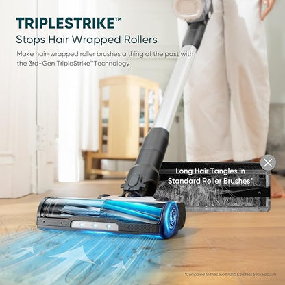 LEVOIT AERO Cordless Vacuum with Auto-Empty Station, HyperPulse Technology, Anti-Tangle Brush, 5-Stage Filtration, HEPA Filter, Up to 70 Minutes, Powerful Suction for Pet Hair, Carpet, Hard Floor