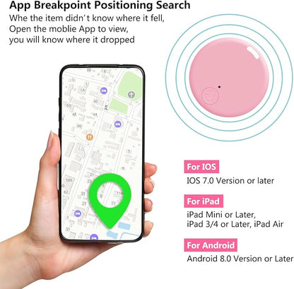 Aircawin Mini GPS Tracker C, Key Item Finder Locator,No Monthly Fee App for iOS/Android 2023 Latest,Portable Anti-Lost Bluetooth Tag Item Tracker for Luggages/Kids/Pets/Phone/Wallet/Bag-1Pcs-Pink