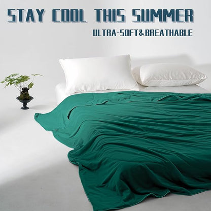 DOWNCOOL Cooling Comforter King Size, Green Cooling Blanket for Hot Sleeper, Lightweight & Breathable Blanket for Night Sweats,Dual-Side Cooling Summer Bedding,106"X90"