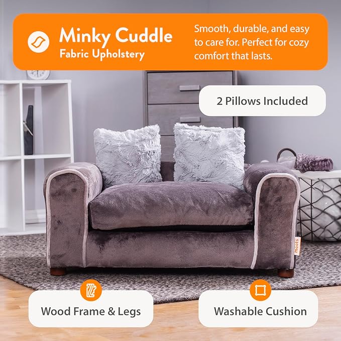 Moots Furry Pet Sofa Lounge, Charcoal, Small