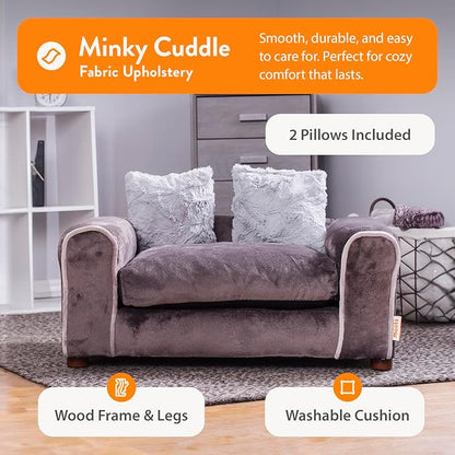 Moots Furry Pet Sofa Lounge, Charcoal, Small