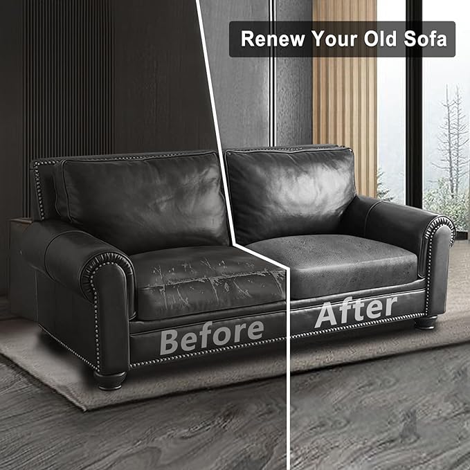 ANARACHON Leather Look Couch Cushion Covers Sofa Seat Slipcovers Sets Couches Furniture Protector for Sectional Armchair Loveseat Pets Kids Stretch Spandex Fabric (2 Cushion Loveseat, Light Grey)