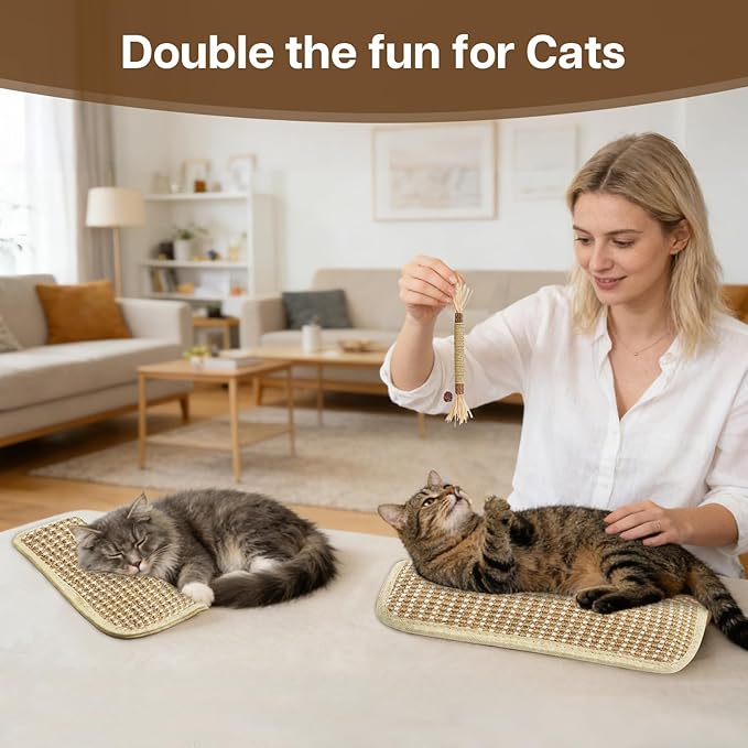 2 Pack 11.2 inch Sisal Pillow Catnip Toy for Cats with Silvervine Sticks, Cat Toys with A+ Organic Catnip Interactive Kicker Toy Scratch-Resistant Safe Chew Toy Teeth Cleaning for Indoor