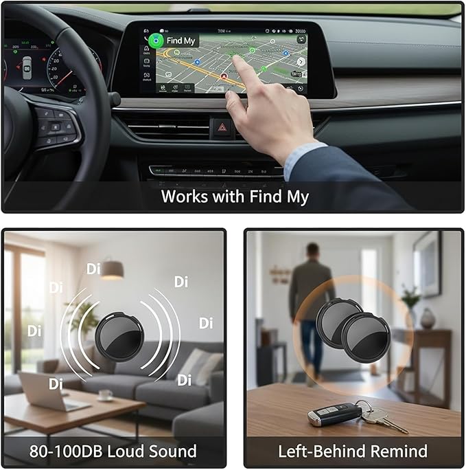 2 Pack GPS Tracker for Vehicles Pair with Apple Find My(iOS Only) Real Time Global Tracking Devices for Cars Hidden Magnetic Case No Subscribtion Mini Car Locator No Monthly Fee for Kids Pets Dogs