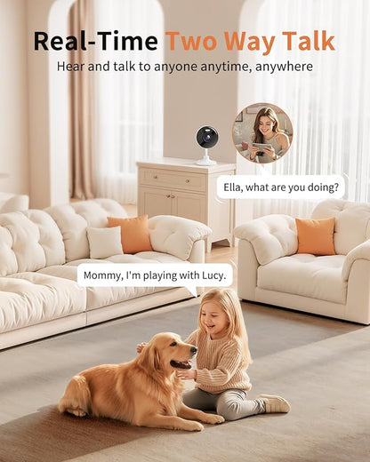 2K Cameras for Home Security, 5G & 2.4G WiFi Security Camera Indoor Outdoor for Baby Pet Dog Cat Nanny, 2-Way Audio, Color Night Vision, Siren, 24/7 Local Recording, IP65, Work with Alexa, K07-4P