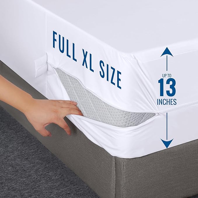 Utopia Bedding Waterproof Mattress Protector Full XL Size (Pack of 10), Zippered Mattress Encasement Bed Bug and Dust Mite Proof, Absorbent Six-Sided Mattress Cover