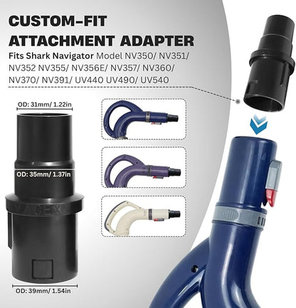 Dog Brush Vacuum Attachment for Miele Classic C1 C2 C3, Shark NV350 NV500 NV501 HV300 HV371 HV372 & Small Shop Vacs (1-1/4'' Vacuum Hose) - Pet Grooming/Removal Attachment for Dogs Cats