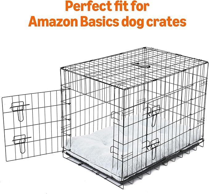 Amazon Basics Medium Dog Bed for Crate, Washable Medium Dog Mat for Pet Kennel, Anti-Slip, 36x23x3.5 Inches