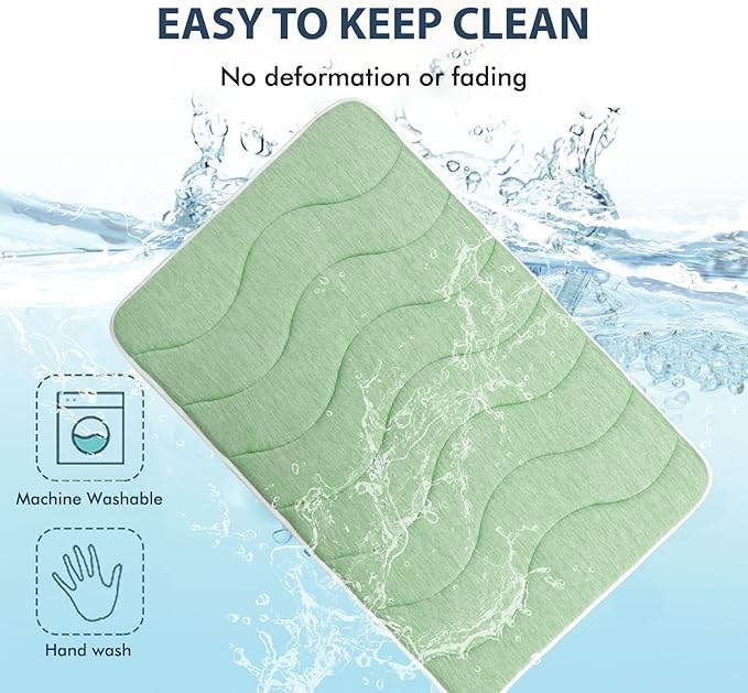 MICROCOSMOS 0.8" Thick Cooling Dog Foam Pad & Summer Pet Sleeping Mat, Machine Washable, Materials Safe, Portable Flat Pet Bed for Dogs.(Green, 24" x 18")