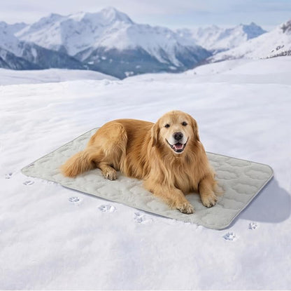 LE SURE Dog Cooling Mat for Extra Large Dogs -Q-Max>0.5 XXL Breathable Thin Cool Crate Pad with Chill Cold Fiber and Mesh Base Design, Portable Washable Pet Kennel Mat for Summer, 48x30,Grey