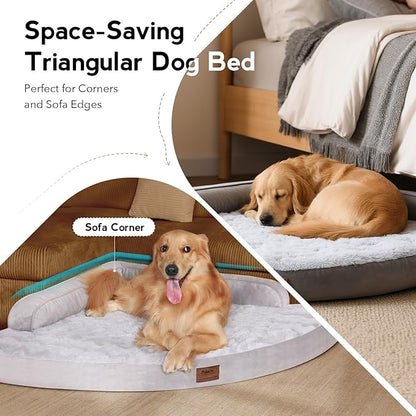 MEKIY Large Orthopedic Dog Bed with Sides XXXL Dog Beds with Removable Washable Cover Non-Slip Waterproof Pet Bed for Extra Large Dogs - Grey XXXL