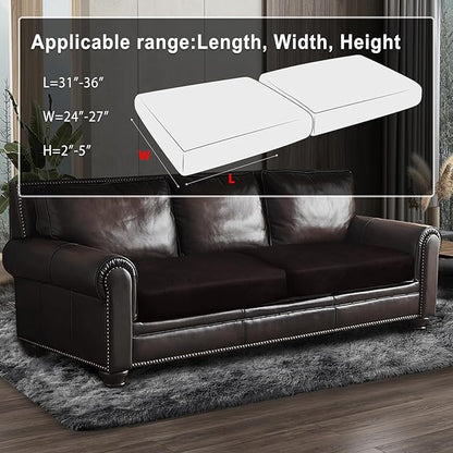 ANARACHON Leather Look Couch Cushion Covers Sofa Seat Slipcovers Sets Couches Furniture Protector for Sectional Armchair Loveseat Pets Kids Stretch Spandex Fabric (2 Cushion Sofa, Chocolate)