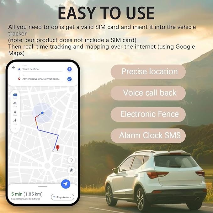 Mini GPS Tracker for Vehicles: Tracker Device for Vehicles No Subscription No Monthly Fee Car Tracker Device Hidden Magnetic Real-Time Tracking for Cars Kids Dogs (GF11-N2)