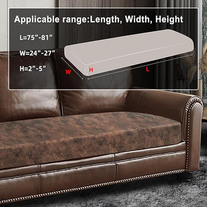 ANARACHON Leather Look Couch Cushion Covers Sofa Seat Slipcovers Sets Couches Furniture Protector for Sectional Armchair Loveseat Pets Kids Stretch Spandex Fabric (1 Cushion XL Sofa, Dark Brown)