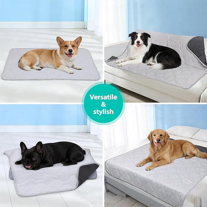Cooling Blanket for Dogs - Q-MAX>0.4, Lightweight Pet Throw Blanket Furniture Protector, Breathable Fill and Soft Washable Cooling Mat for Summer, Grey, 30x40