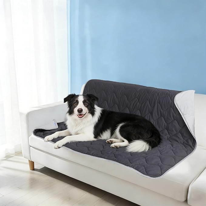 Cooling Blanket for Dogs - Q-MAX>0.4, Lightweight Pet Throw Blanket Furniture Protector, Breathable Fill and Soft Washable Cooling Mat for Summer, Grey, 40x60