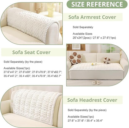 OstepDecor Washable Couch Cover for Dogs, Thick Pet Friendly Sofa Covers, Soft Couch Protector, Paw Cart Sofa Slipcovers, Cushion Protector for Leather, Sectional, Loveseat (27.6" x 47.2", White)