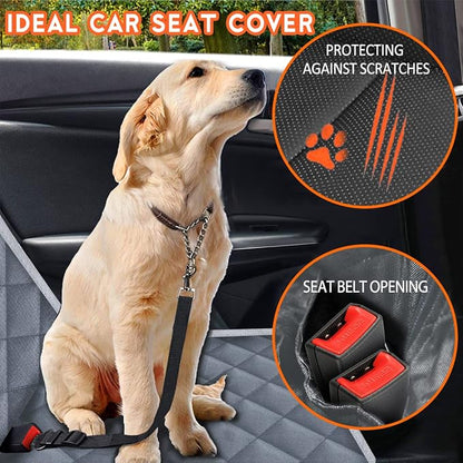 Yuntec Dog Car Cover for Back Seat Pet Protector Waterproof Bench Car Seat Cover, Nonslip Rear Seat Cover fits Middle Armrest for Most Cars Trucks SUVs - Grey