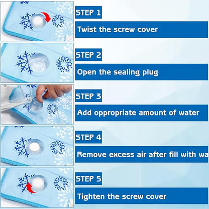 Dog Cooling Mat Water Injection Pet Cool Pads Dogs & Cats Pet Cooling Blanket for Outdoor Car Seats Beds (Azure, 24 * 18IN)