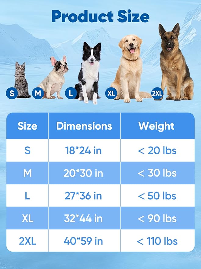 Rywell Super-Absorbent Cooling Mat for Dogs 44"x32" Arc-Chill 3.0 & Color-Changing Dog Cooling Mat, Stay Cool & Dry, Washable, Non-Slip Pet Bed Mat for Floors, Sofas, Kennels