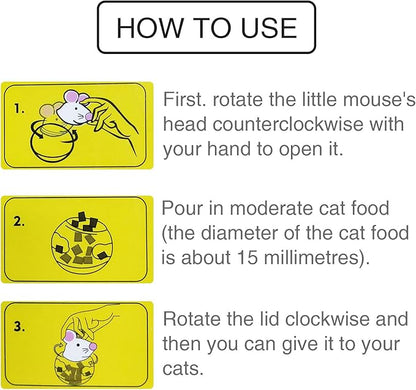 Legendog Cat Slow Feeder Food Ball - Mice Tumbler Shaped Pet Treat Toy for Cats
