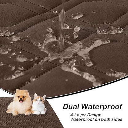 hyha Waterproof Dog Bed Blanket, Soft Pet Blankets, Waterproof Couch Cover for Dogs, Reversible Sofa Covers Washable for Furniture (40x80 Inch, Chocolate/Chocolate)