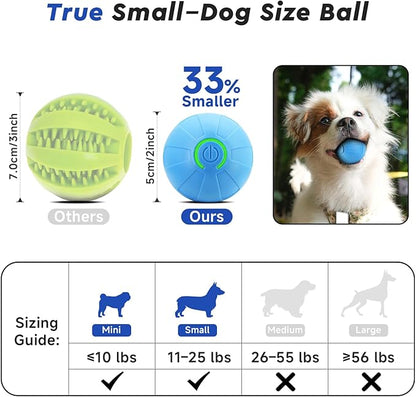 Interactive Small Dog Toy Ball, 2 Inch Smart Jumping Ball for Puppy/Small Dogs, Activated Automatic Bouncing Moving Vibrating, Dog Toy for Small Dogs to Keep Them Busy（Sky Blue）