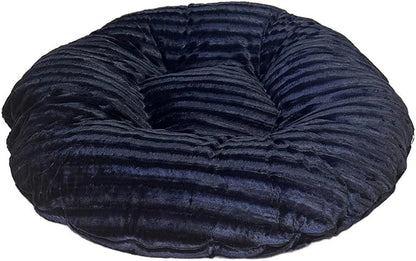 Bessie and Barnie - Luxury Extra Plush Faux Fur Bagel Pet/Dog Bed (Black Puma, S)
