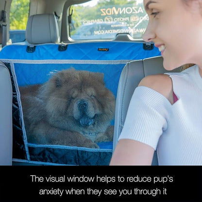 iBuddy Dog Seat Cover for SUV and Small Truck, Waterproof Car Hammock Heavy Duty Back Seat Cover for Dog with Mesh Window Durable Scratchproof Pet Car Seat Protector for Rav4 CR-V Jeeps