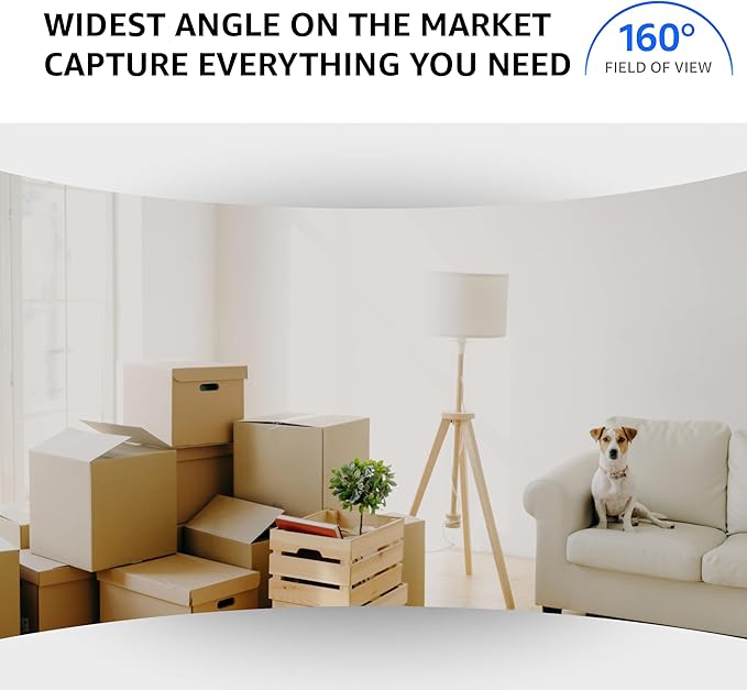 ALPHA TECH WiFi Indoor Pet Camera – 160° Wide-Angle – App Control – Dual-Band 2.4G/5G WiFi – Plug-in Home Camera for Pet Care – iOS & Android