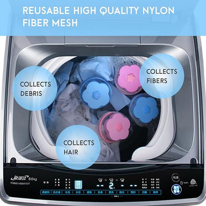 Pet Hair Remover for Laundry,Lint Catcher for Washing Machine, 2026 Upgraded Floating Hair Filter Mesh Removal, Cat and Dog Hair Washing Machine Catcher; 4 Piece