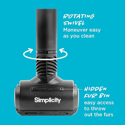 Simplicity Vacuums Pet Fur Remover for Furniture or Clothes, Use as Pet Hair Vacuum Attachment or Lint Roller for Pet Hair, SPET-Tool
