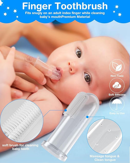OTTOLIVES Baby Healthcare and Grooming Kit, 24 in 1 Baby Electric Nail Trimmer Set Newborn Nursery Health Care Set for Newborn Infant Toddlers Baby Boys Girls Kids Haircut Tools (0-3 Years+) (Blue)