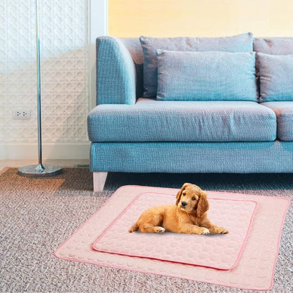 2026 Upgraded Washable Dog Cooling Mat Ice Silk Cooling Mat for Dogs Pet Self Cooling Pad Blanket Dog Cooling Pad (Q-Max>0.4) for Indoor & Outdoor Car Seats (Pink, 28x22 in)