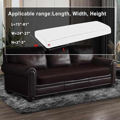 ANARACHON Leather Look Couch Cushion Covers Sofa Seat Slipcovers Sets Couches Furniture Protector for Sectional Armchair Loveseat Pets Kids Stretch Spandex Fabric (1 Cushion XL Sofa, Chocolate)