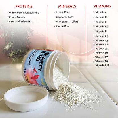 Morning Bird Hearty Bird 2 oz – Daily Multivitamin Powder for Birds – Energy Support - Healthy Growth – Nutrient Supplement for All Bird Types