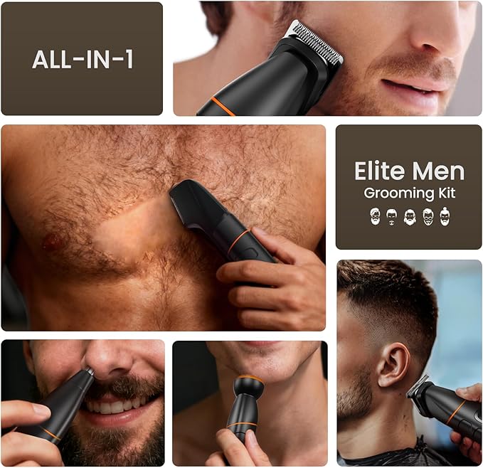 MAXGROOM Manscape All-in-One Body & Pubic Hair Trimmer for Men, No-Nick Groin & Ball Shaver, Waterproof Mens Electric Grooming Kit with LED Display, USB Rechargeable (Black)