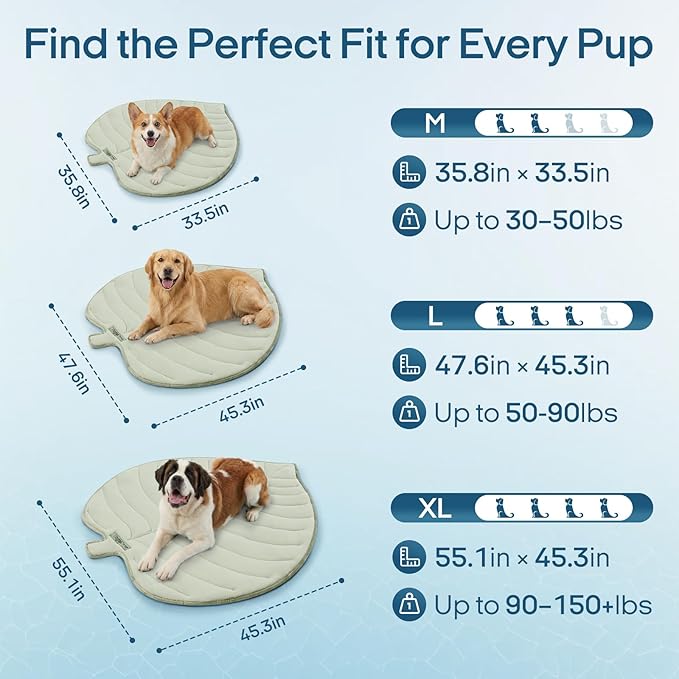 Vagascape Dog Cooling Mat, Washable Pet Cooling Mat, 35" x 33" Thick & Durable Large Cooling Mat for Dogs, Portable Foldable Premium Cooling Pad for Indoor, Outdoor, Travel, Camping, Patio and Beach