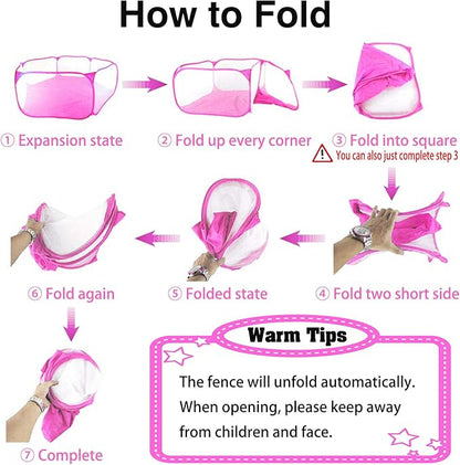 RYPET Guinea Pig Playpen - Breathable & Transparent Pet Playpen Pop Open Outdoor/Indoor Exercise Fence, Portable Yard Fence for Guinea Pig, Rabbits, Hamster, Chinchillas and Hedgehogs