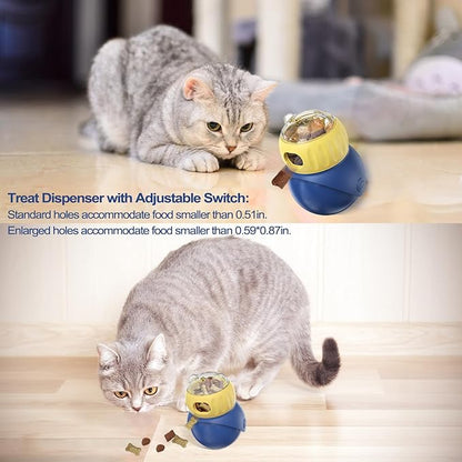 BSISUERM Cat Interactive Toys for Indoor Cats Adjustable Treat Puzzle Food Dispenser Weight Loss Tumbler Slow Feeder Fun Kitty Sliding Rolling Ball Enrichment Toy for Kitten Adult Cats Small Dogs