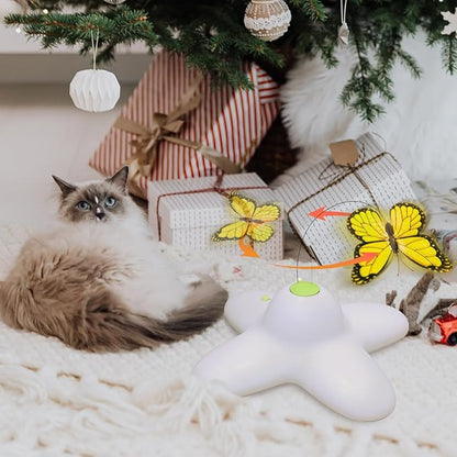 ALL FOR PAWS Cat Toys Interactive Butterfly Flutter Bug Cat Automatic Toy Stimulating Kitty Toys Enrichment for Indoor Cats
