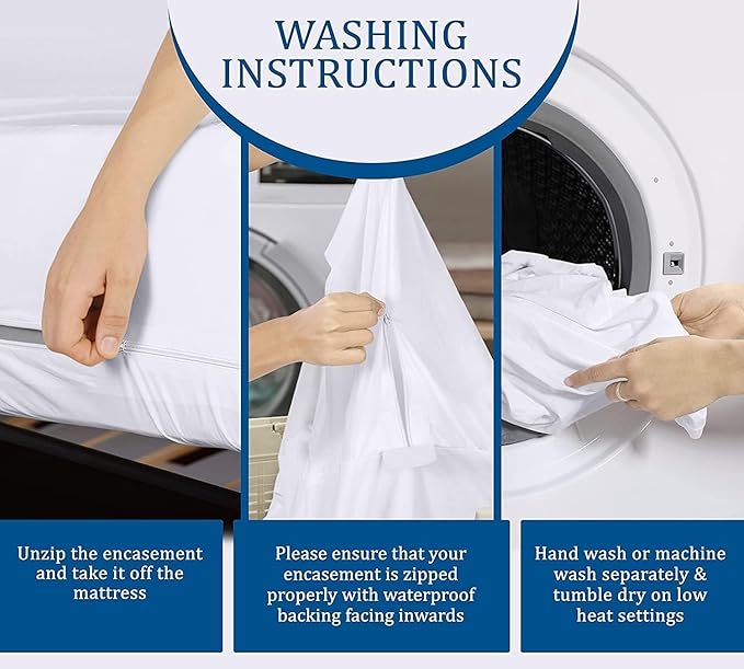 Utopia Bedding Mattress Protector Zippered Queen Size, 100% Waterproof Bed Bug and Dust Mite Proof Mattress Encasement, Absorbent 6 Sided Mattress Cover